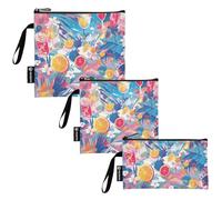 Amooorous Blue and Pink Summer Fruit Party 3 pz riutilizzabile Sandwich Snack Bag Multi-Use Food Storage per lavoro ufficio viaggi picnic