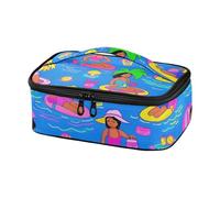 Amooorous Blue Beach Party Cartoon Summer Borse isolate (longword) Lunch Box Bambini per pranzo riutilizzabili para Mujer