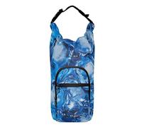 Amooorous Blue Ice Cube Borsa per bottiglia d'acqua con cerniera, isolata, per bottiglie d'acqua da 567 g, 680,4 g, 907,2 g, 1,134 g