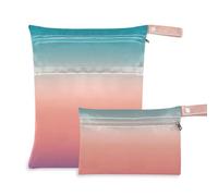 Amooorous Blue-rosa Gradient Zip Wet Bag Baby 2 Pack borsa per pannolini oggetti essenziali con manici per palestra, bagno