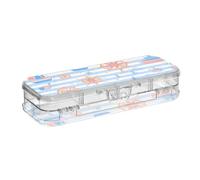Amooorous Blue Sea Ocean Stripe Design Clear Pencil Box Double Deck Penne Marker Case per Craft Art con coperchio