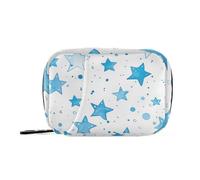 Amooorous Blue Stars and Bubbles borsa di stoccaggio della medicina con scomparti staccabili organizzatore portatile cerniera caso per borsa