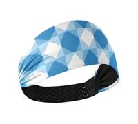 Amooorous Boemia Europa Gingham Pattern Blu antiscivolo sudore traspirante fascia donna fascia elastica per la corsa Yoga Palestra cintas para el pelo de mujer