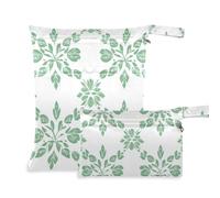 Amooorous Boho Simple Style Leaves borsa impermeabile per il nuoto 2 Pack borsa bagnata per costume da bagno con manici per piscina e viaggio