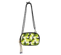 Amooorous Bold Lines Tinta unita Lime Bianco Nero Nero Crossbody Bag per le Donne Trendy con Slot per Carte di Credito Borsa Del Telefono Cellulare Fai una passeggiata bolso impermeabile para mujer