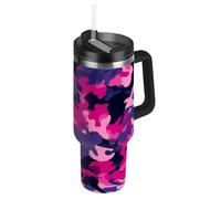 Amooorous Borraccia per bambini con cannuccia resistente alle perdite, set di tazze decorative per casa, ufficio o auto termo para agua Acero inoxidable 40 once