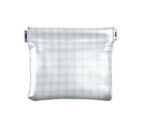 Amooorous Borsa a scacchiera blu polvere da donna in pelle portamonete impermeabile mini portamonete borse per ragazze signore borsa, Scacchiera blu polvere, 1 size