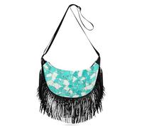 Amooorous Borsa a tracolla da donna con frammenti di vetro bianco verdastro, borsa a tracolla regolabile per donna borsa a tracolla con (prop2)