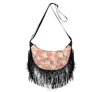 Amooorous Borsa a tracolla da donna, con grazioso gattino color pesca, alla moda, con nappa, per tutti i giorni, borsa a tracolla da donna di medie dimensioni con (prop2)