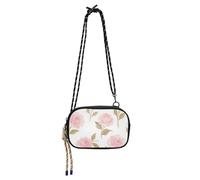 Amooorous Borsa a tracolla da donna in pizzo rosa rosa alla moda con slot per carte di credito sopra la borsa a tracolla Data cartera para mujer