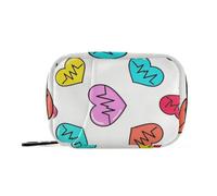 Amooorous Borsa colorata della medicina dell'elettrocardiogramma dell'amore del fumetto per la borsa con scomparti staccabili organizzatore della pillola della medicina conveniente per la borsa