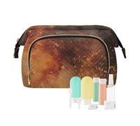 Amooorous Borsa cosmetica da viaggio con capacità portatile di scontro in oro rosso nero e oro per trucco cosmetico, Rosso, Nero Oro Clash, 1 size