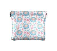 Amooorous Borsa da donna in pelle con monster blu carino cartone animato piccolo portamonete portatile tascabile borsa per il trucco per le donne, Cartone animato carino mostro blu, 1 size