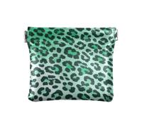 Amooorous Borsa da donna in pelle di ghepardo verde scuro da donna piccola borsa in pelle impermeabile con chiusura per le donne, pelle di pelliccia di ghepardo verde scuro, 1 size