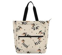 Amooorous Borsa da spiaggia per bambini, studenti, adulti, con motivo carino bassotto, resistente all'acqua, borsa per la spesa, borsa da spiaggia con tasche con cerniera per la scuola