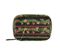 Amooorous Borsa da viaggio per medicine da viaggio con fiori in stile tropicale giallo, rosso e verde, con scomparti staccabili, organizer portatile per pillole da viaggio