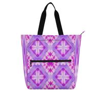 Amooorous Borsa decorativa per bambini per bambini, donne, uomini, rosa, viola, grande, per libri per bambini, borsa della spesa riutilizzabile, borsa per la spesa, per la scuola, lo shopping, la