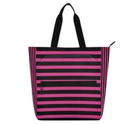 Amooorous Borsa decorativa per libri carina, per bambini, studenti, adulti, con linee di regola, leggera e nera, borsa da spiaggia con cerniera, per scuola, shopping, viaggi, arcobaleno bolsa dela