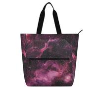 Amooorous Borsa decorativa per libri carina, per ragazzi, ragazze, donne, stelle nere e rosa, grande borsa da spiaggia per scuola, shopping, viaggi, arcobaleno per libros de lectura