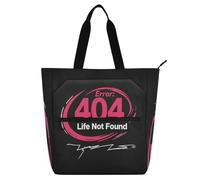 Amooorous Borsa decorativa per libri per bambini e adulti, 404 Error Life Not Found Rock Style Water Resistant Tote Bag Resuable con cerniera per la scuola Shopping Beach Rainbow bolsos para guardar