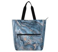 Amooorous Borsa decorativa per libri per bambini, per ragazzi, ragazze, donne, un primo piano di un motivo astratto in marmo, robusta borsa a tracolla per biblioteca con cerniera per università