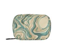 Amooorous Borsa della medicina beige turchese astratta per borsa con scomparti staccabili attaccabile organizzatore del sacchetto della pillola per la borsa
