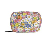 Amooorous Borsa della medicina delle margherite di sensazione della pittura a olio di colore per viaggiare con scomparti staccabili attaccabile organizzatore quotidiano della pillola per la borsa