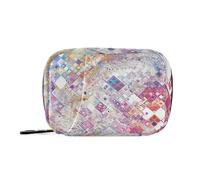 Amooorous Borsa della medicina di arte astratta che danzano i quadrati per viaggiare con scomparti staccabili organizzatore portatile della pillola da viaggio per la borsa