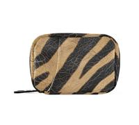 Amooorous Borsa della medicina di viaggio di Brown Black di struttura della pelle animale con i compartimenti staccabili borsa da viaggio riutilizzabile della medicina
