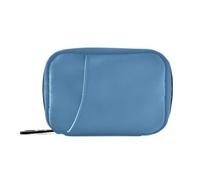 Amooorous Borsa della medicina semplice pura di colore solido blu d'acciaio per viaggiare con i compartimenti staccabili attaccabile caso della pillola di viaggio per la borsa