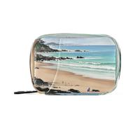 Amooorous Borsa dell'organizzatore della medicina della spiaggia della pittura dell'inchiostro cinese con scomparti staccabili attaccabile dell'organizzatore della pillola della medicina per la borsa