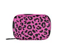 Amooorous Borsa di immagazzinaggio della medicina della stampa del leopardo viola con la borsa portatile di viaggio della medicina degli scomparti stacc