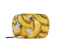 Amooorous Borsa di pronto soccorso a banana dipinta ad olio gialla con scomparti staccabili piccolo organizzatore portatile della pillola per la borsa