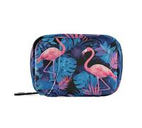 Amooorous Borsa di pronto soccorso blu Rainforest Flamingo con scomparti staccabili organizer portatile per pillole da viaggio per borsa