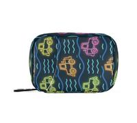 Amooorous Borsa di pronto soccorso colorata fluorescente con scomparti staccabili per pillole da viaggio conveniente per borsa, Fluorescente Ingegneria veicolo colorato, 1 size