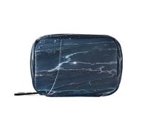Amooorous Borsa di pronto soccorso con falso glitter marmo grano blu navy con scomparti staccabili organizer per pillole da giorno portatile per borsa