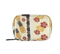 Amooorous Borsa di pronto soccorso con fiori e ananas in stile tropicale con scomparti staccabili, comodo organizer da viaggio per pillole