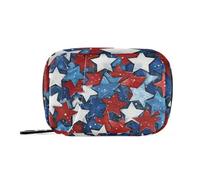 Amooorous Borsa di pronto soccorso con stelle rosse bianche e blu con scomparti staccabili attaccabile organizer per pillole per borsa, Stelle rosse, bianche e blu, indipendenza, 1 size