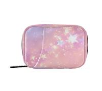 Amooorous Borsa di pronto soccorso con stelle scintillanti Baby Peach con scomparti staccabili, comodi organizer per pillole per borsa