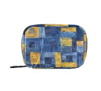 Amooorous Borsa di pronto soccorso quadrata gialla e blu con scomparti staccabili comoda organizer per pillole da giorno per borsa