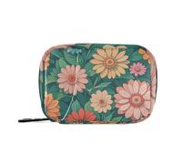 Amooorous Borsa estiva di primo soccorso con margherite colorate con scomparti rimovibili, organizer portatile per pillole 3 volte al giorno per borsa