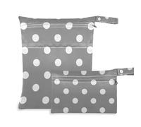 Amooorous Borsa grande lavabile a pois grigi, confezione da 2 pezzi essenziali da viaggio per bambini, con manici per fare il bagno, spiaggia