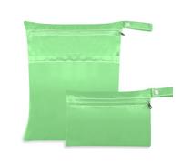 Amooorous Borsa impermeabile impermeabile in tinta unita verde chiaro tinta unita 2 confezioni da viaggio essenziali per bambino con manici per yoga, spiaggia