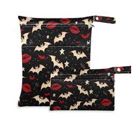 Amooorous Borsa impermeabile per pannolini in stile gotico Darkness Red Lips 2 Pack borsa per pannolini essenziali con manici per pannolini per bambini, yoga