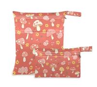 Amooorous Borsa impermeabile per vestiti bagnati di San Valentino stile country fungo 2 sacchetti bagnati per costume da bagno con manici per viaggi, viaggi