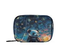 Amooorous Borsa medica a forma di panda sotto un cielo stellato con scomparti staccabili, organizer portatile da viaggio per borsa