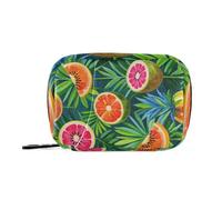 Amooorous Borsa medica di frutta hawaiana colorata estiva con scomparti staccabili organizzatore riutilizzabile della pillola di viaggio per la borsa