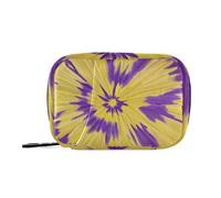 Amooorous Borsa medica giallo-viola Tie-dye con scomparti staccabili organizzatore conveniente della pillola della medicina per la borsa