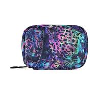 Amooorous Borsa medica olografica del leopardo con gli scomparti staccabili dell'organizzatore portatile conveniente della pillola per la borsa