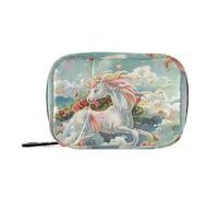 Amooorous Borsa organizer per medicinali con unicorni volanti con scomparti staccabili, organizer per pillole da giorno per borsa